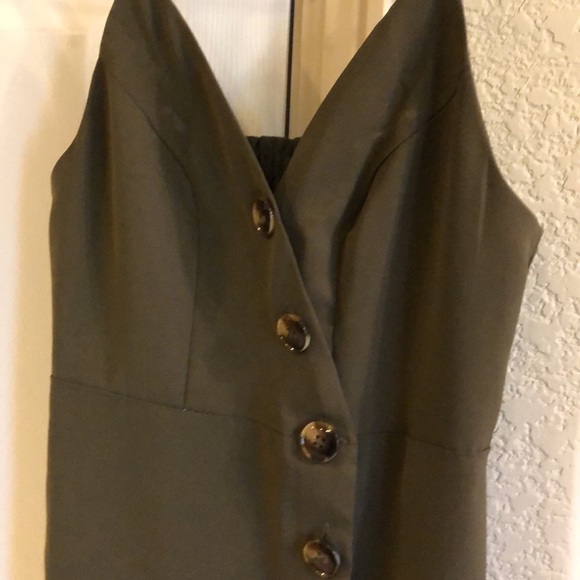 Army green button front dress. Small - Picture 2 of 2